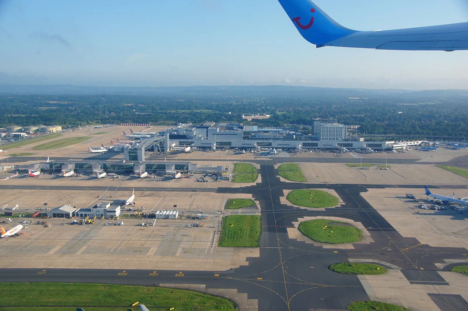 Aerial view of Gatwick Airport North Terminal