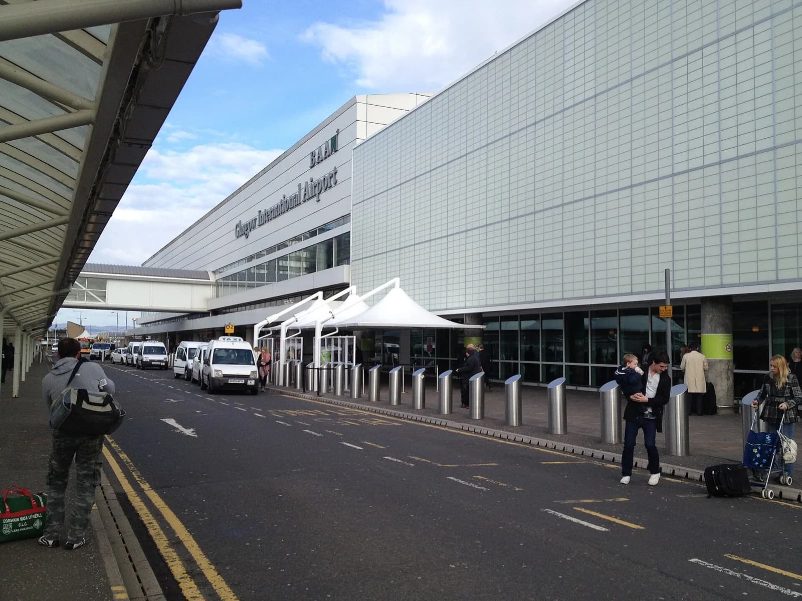 Glasgow Airport terminal exterior and covered walkway