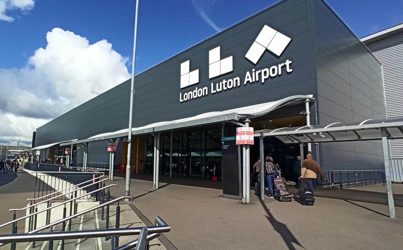 Exterior of London Luton Airport terminal building