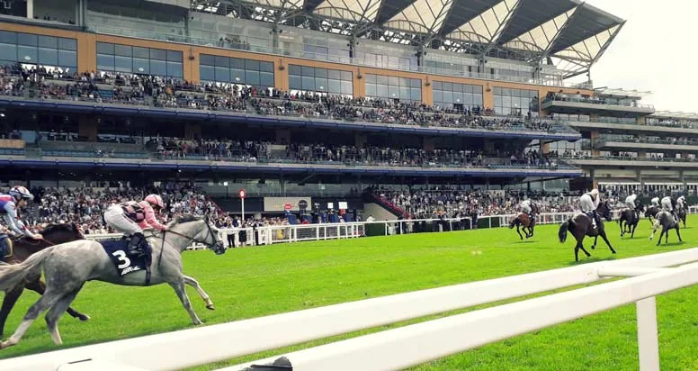 Horse racing at Ascot during a family race day