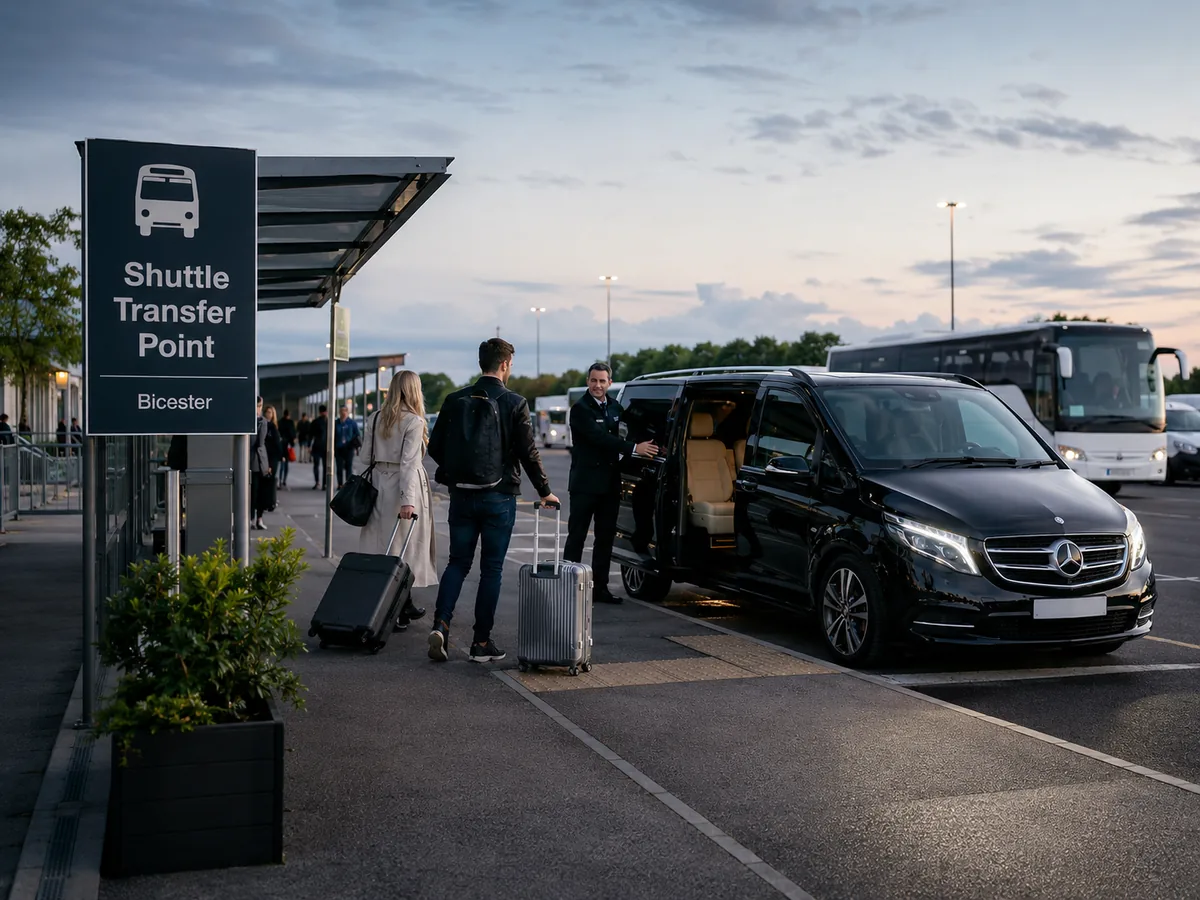 Bicester shuttle transfer point for Silverstone event travel planning
